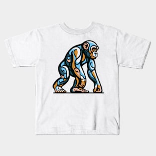 Pop art monkey illustration. cubism illustration of monkey Kids T-Shirt